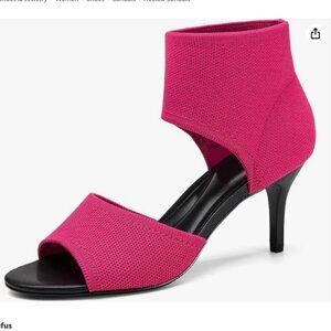 Peep Toe Elegant Stiletto Heel Breathable Mesh Knit Elastic Design Size 8 NWOT
